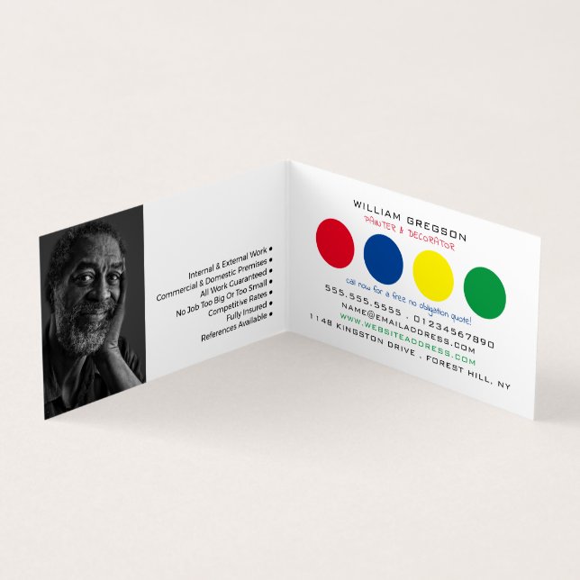 Carte De Visite Cercles multicolores, Peintre & Décorateur Photo (Intérieur)