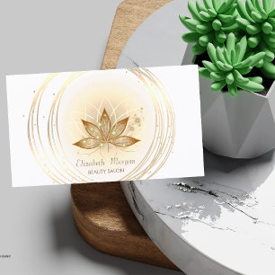 Carte De Visite Cercles Or Élégants Lotus Sparkle