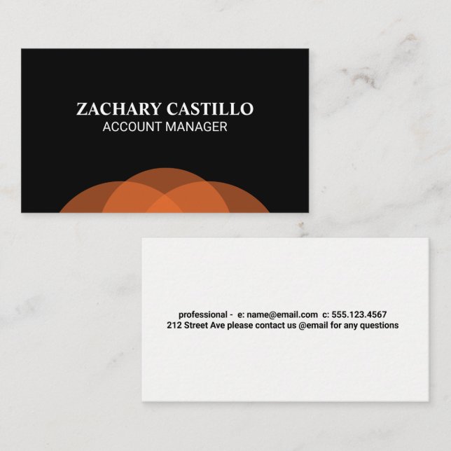 Carte De Visite Cercles orange (Devant / Derrière)