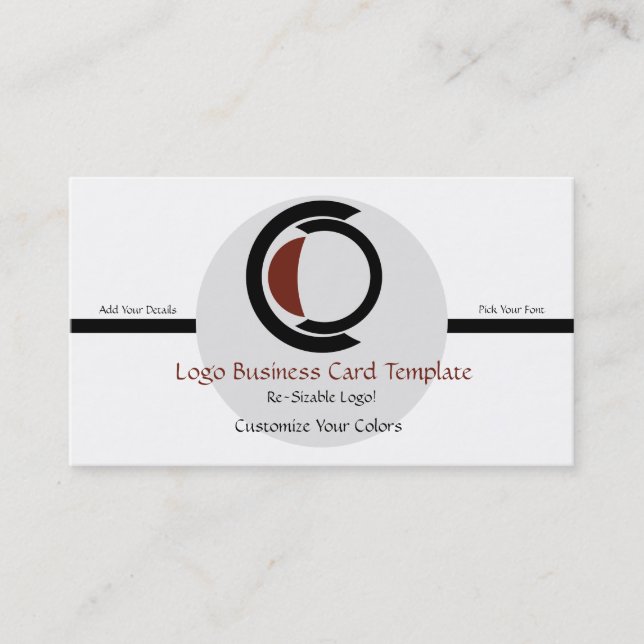 Carte De Visite Cercles simples et croissant - Logo circulaire (Devant)