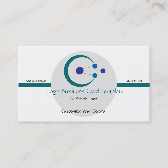 Carte De Visite Cercles simples et croissant - Logo circulaire (Devant)