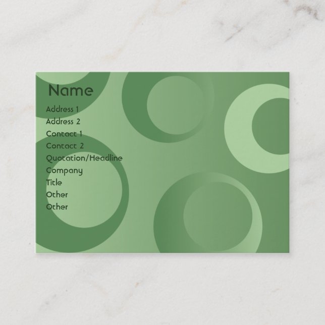 Carte De Visite Cercles verts - potelés (Devant)