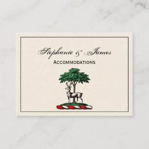 Carte De Visite Cerf Daim devant un Arbre Blason Emblématique