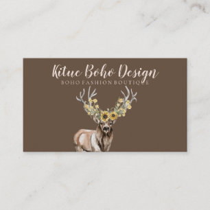 Carte De Visite Cerf Horn Antler Brown rose pâle