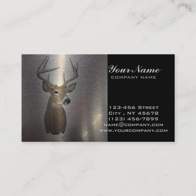 Carte De Visite Cerfs communs primitifs grunges de queue blanche (Devant)