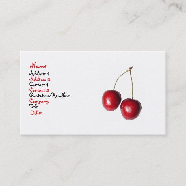 Carte De Visite Cerise (Devant)