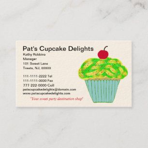Carte De Visite Cerise sur le dessus Jaune Vert Frosted Vanille Cu