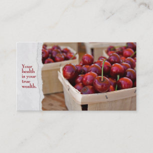 Carte De Visite cerises rouges dans la boîte à produire