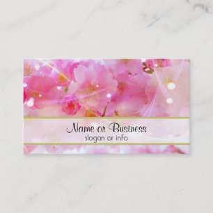 Carte De Visite Cerisier japonais aux fleurs rose pastel