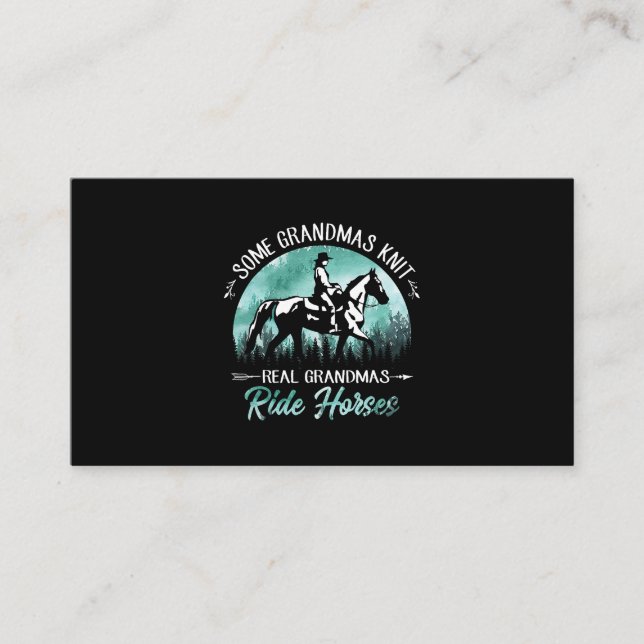 Carte De Visite Certains Grandmas Knit Real Grandmas Ride Chevaux  (Devant)