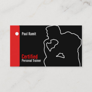 Carte De Visite Certifié Personal Trainer Business Red Black Card