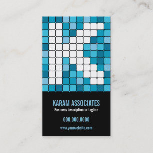 Carte de visite Cerulean du monogramme K de tuile