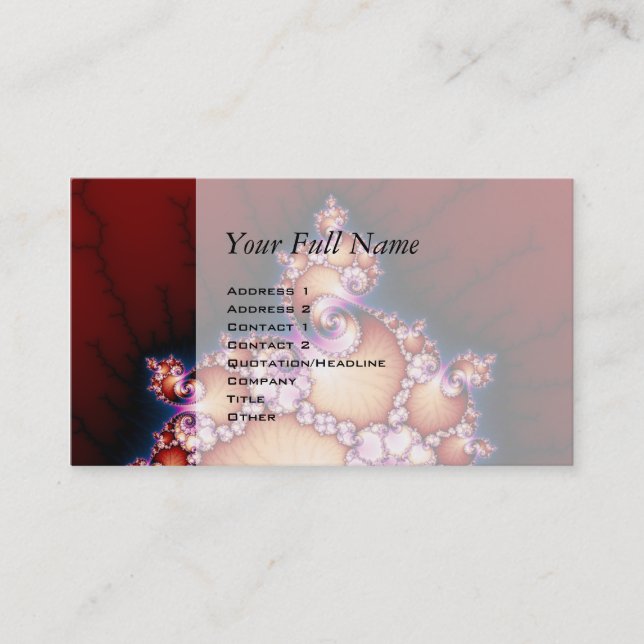 Carte De Visite C'Est Le Point - L'Art Fractal (Devant)