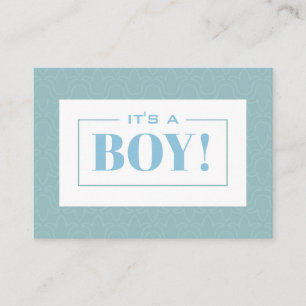 Carte De Visite C'est un garçon bébé bleu floral design couleur pa