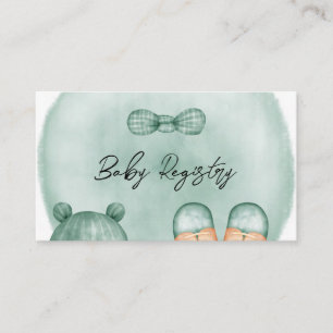Carte De Visite C'est un garçon dans Mint Green et Gold Baby Regis