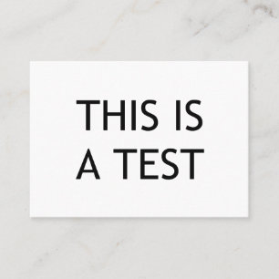 CARTE DE VISITE C'EST UN TEST
