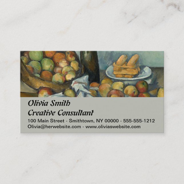 Carte De Visite Cezanne Panier Pommes Impressionnisme Art (Devant)