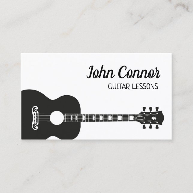 Carte De Visite Chaîne Guitare Cours particuliers Musique Enseigna (Devant)