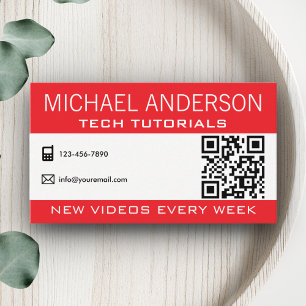 Carte De Visite Chaîne YouTube YouTubeur professionnel