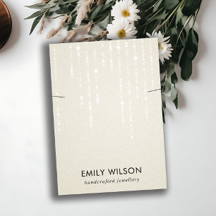 CARTE DE VISITE CHAÎNES DE LUMIÈRE BLANC PEARL AFFICHAGE DE LA BAN