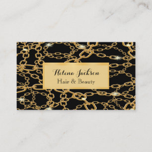 Carte De Visite Chaînes d'or noir luxe bijoux classique