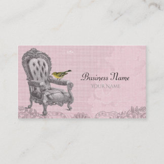 Carte De Visite Chaise française vintage sur le rose