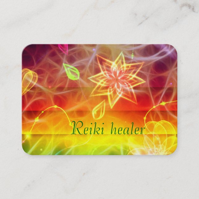 Carte De Visite Chakra l'énergie des fleurs art par guérison amour (Devant)