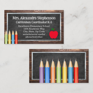 Carte De Visite Chalk Board École d'enseignement