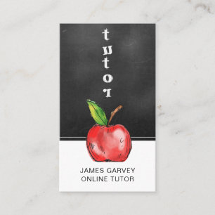 Carte De Visite Chalkboard Aquarelle Apple Tutor Enseignant