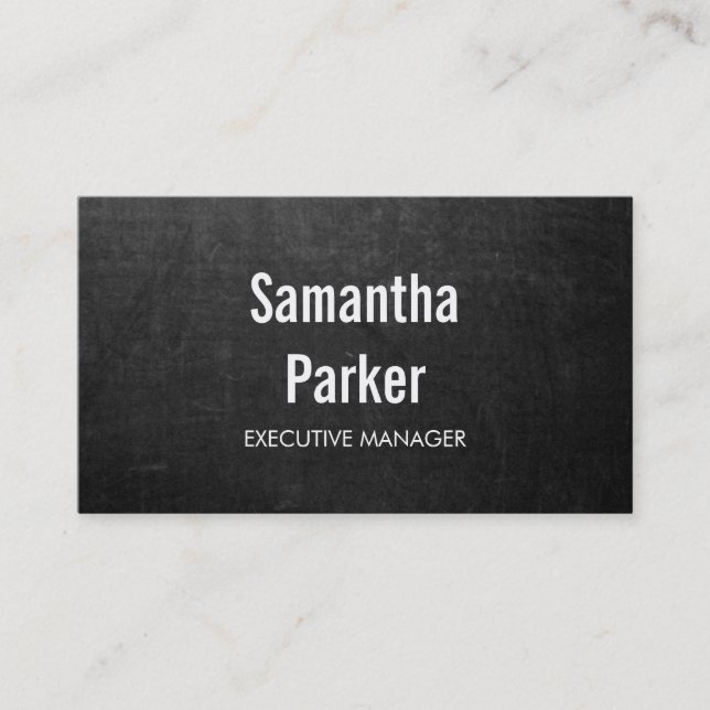 Carte De Visite Chalkboard blanc Directeur exécutif contemporain (Devant)