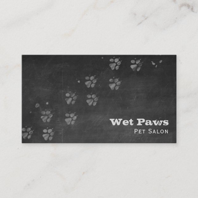 Carte De Visite Chalkboard Dog Grooming Services (Devant)