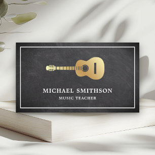 Carte De Visite Chalkboard Gold Guitare Musique enseignant Guitari