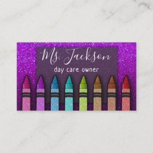 Carte De Visite Chalkboard Nom de l'enseignant Rainbow Parties sci