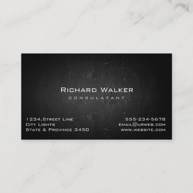Carte De Visite Chalkboard Professional élégant Black Board Simple (Devant)