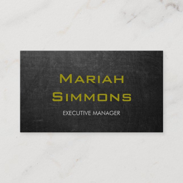 Carte De Visite Chalkboard Professional White Contemporain Manager (Devant)