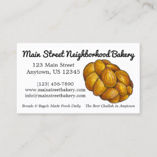 Carte De Visite Challah Boulangerie de pain Baker cuisine juive Bo
