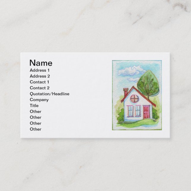 Carte De Visite Chambre colorée d'aquarelle (Devant)