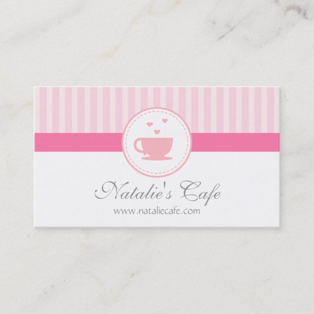 Carte De Visite Chambre élégante, chic, douce de rose, de café ou (Devant)