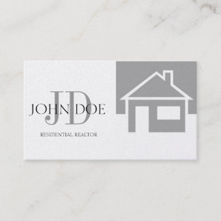 Carte De Visite Chambre/monogramme de platine d'agent immobilier