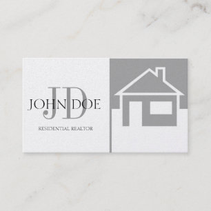 Carte De Visite Chambre/monogramme de platine d'agent immobilier