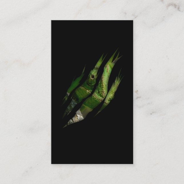 Carte De Visite Chameleon Torn Art Animal Lizard (Devant)