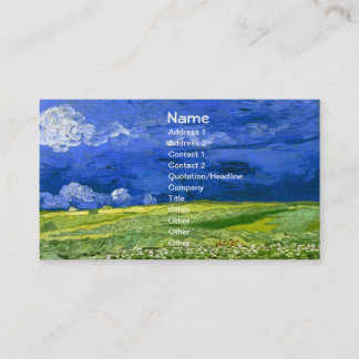 Carte De Visite Champ de blé sous ciel nuageux Van Gogh Art