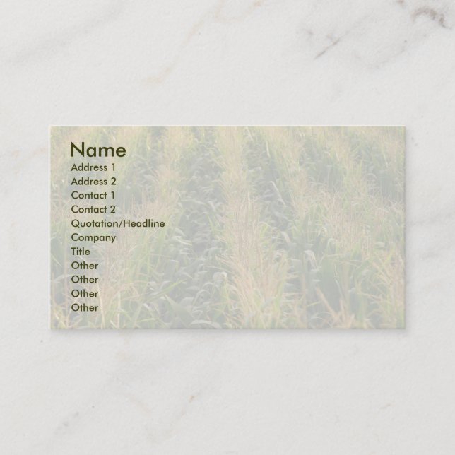 Carte De Visite Champ de maïs (Devant)