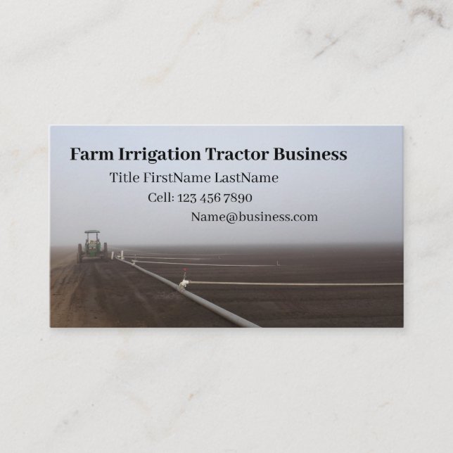 Carte De Visite Champ de tuyauterie d'irrigation du tracteur (Devant)