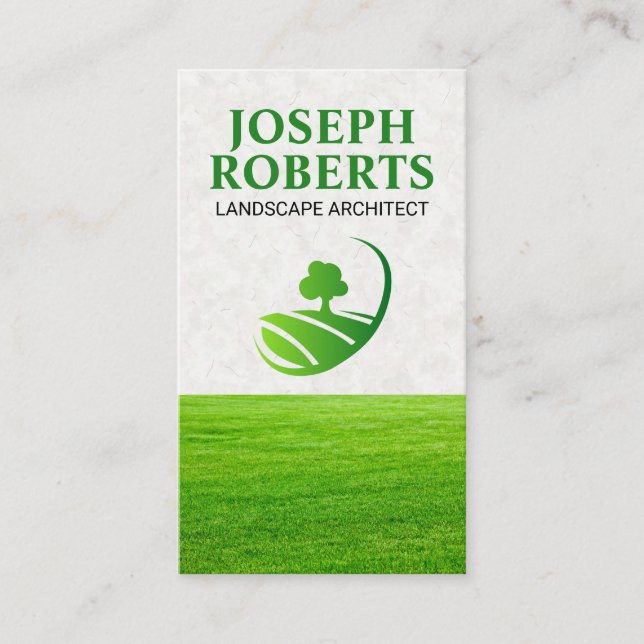 Carte De Visite Champ d'herbe | Logo de l'arbre naturel (Devant)