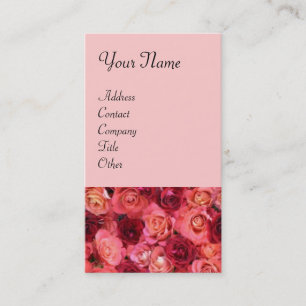 Carte De Visite CHAMP rose, rouge vif rose rouge vif