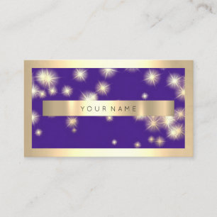 Carte De Visite Champaiing Gold Frame Blue Navy Gold Stars