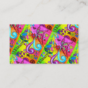 Carte De Visite Champignon magique hippie