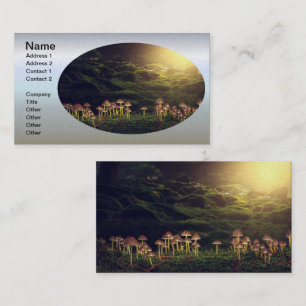 Carte De Visite Champignons sauvages mûrs dans la forêt