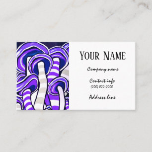 Carte De Visite Champignons Trippy Boho de hippie pourpre